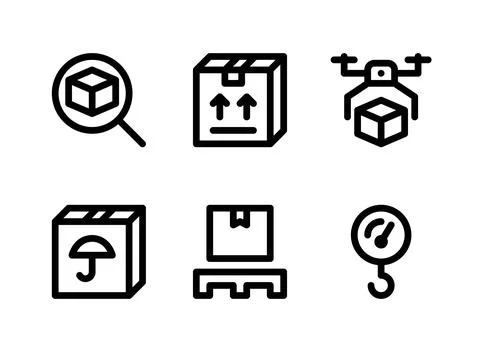 Simple Set of Logistic Related Vector Line Icons Stock Illustration