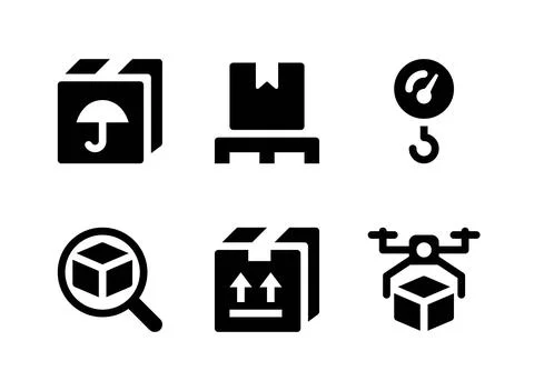 Simple Set of Logistic Related Vector Solid Icons Stock Illustration