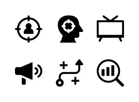 Simple Set of Marketing Related Vector Solid Icons Stock Illustration