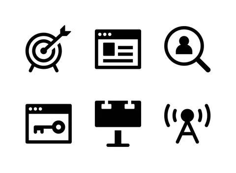 Simple Set of Marketing Related Vector Solid Icons Stock Illustration