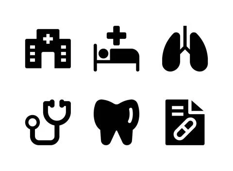 Simple Set of Medical Related Vector Solid Icons Stock Illustration