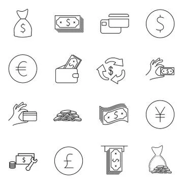 Simple Set of Money Stock Illustration