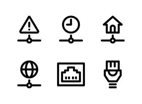 Simple Set of Network Related Vector Line Icons Stock Illustration