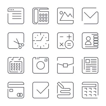 Simple Set of Office Related Vector Line Icons. Contains such Icons as Busine Illustrazione stock