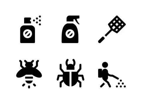 Simple Set of Pest Control Related Vector Solid Icons Stock Illustration