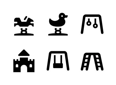 Simple Set of Playground Related Vector Solid Icons Stock Illustration