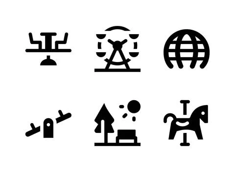 Simple Set of Playground Related Vector Solid Icons Stock Illustration