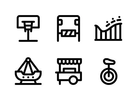 Simple Set of Playground Related Vector Line Icons Stock Illustration