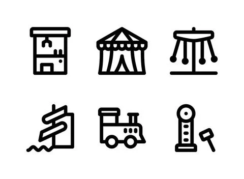 Simple Set of Playground Related Vector Line Icons Stock Illustration