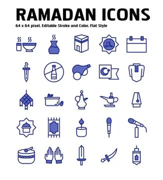 Simple Set of Ramadan Vector Flat Icons Stock-Illustration
