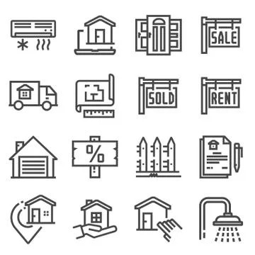 Simple set of real estate Stock Illustration