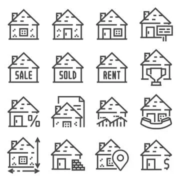 Simple set of real estate Stock Illustration