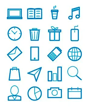 Simple Set of Related Vector Line Icons. Stock Illustration