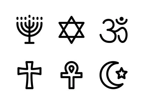 Simple Set of Religion Related Vector Line Icons Stock Illustration