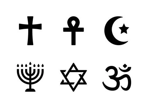 Simple Set of Religion Related Vector Solid Icons Stock Illustration