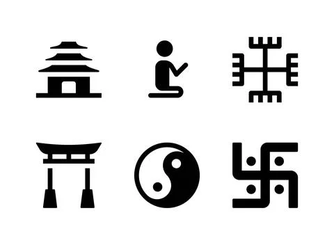 Simple Set of Religion Related Vector Solid Icons Stock Illustration