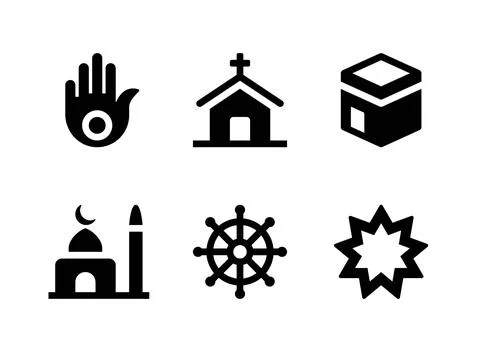 Simple Set of Religion Related Vector Solid Icons Stock Illustration