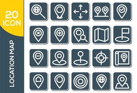 Simple Set of Route Related Vector Line Icons. Contains such Icons as Map wit Stock Illustration