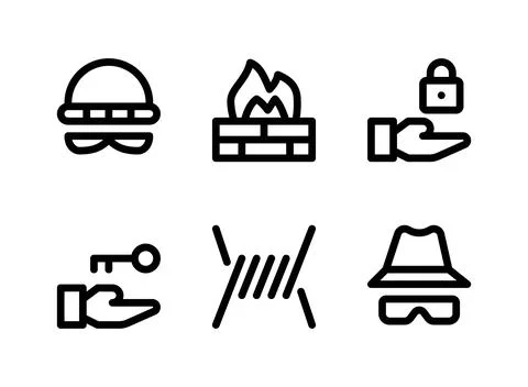 Simple Set of Security Related Vector Line Icons Stock Illustration
