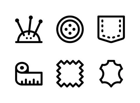 Simple Set of Sewing Related Vector Line Icons Stock Illustration