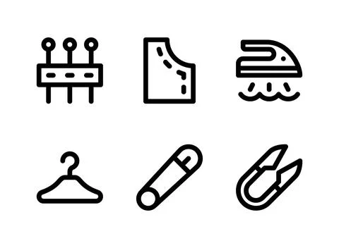 Simple Set of Sewing Related Vector Line Icons Stock Illustration