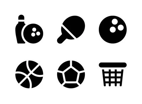 Simple Set of Sport Related Vector Solid Icons Stock Illustration