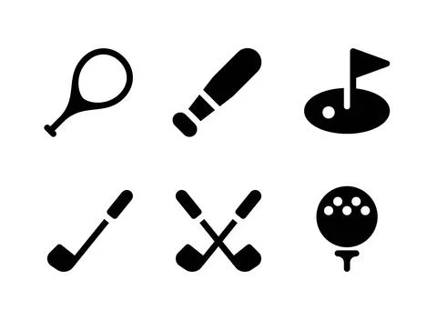 Simple Set of Sport Related Vector Solid Icons Stock Illustration