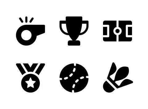 Simple Set of Sport Related Vector Solid Icons Stock Illustration