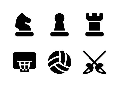 Simple Set of Sport Related Vector Solid Icons Stock Illustration