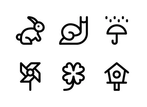 Simple Set of Spring Related Vector Line Icons Stock Illustration