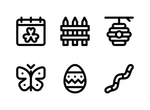 Simple Set of Spring Related Vector Line Icons Stock Illustration
