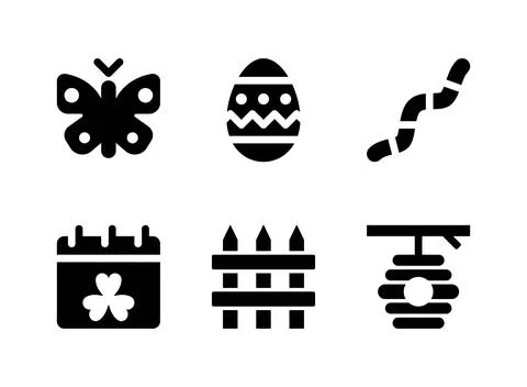 Simple Set of Spring Related Vector Solid Icons Stock Illustration