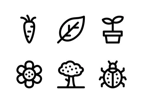 Simple Set of Spring Related Vector Line Icons Stock Illustration