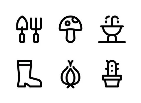 Simple Set of Spring Related Vector Line Icons Stock Illustration