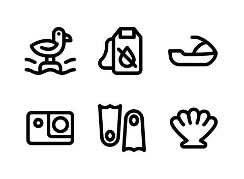 Simple Set of Surf Related Vector Line Icons Stock Illustration