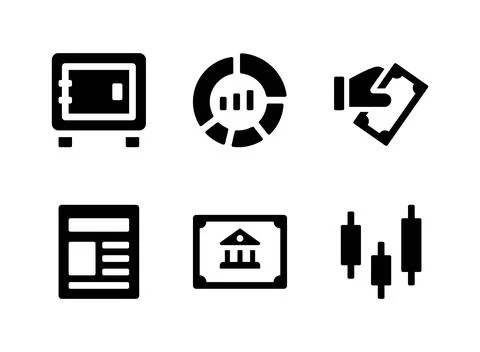Simple Set of Trading Related Vector Solid Icons Stock Illustration