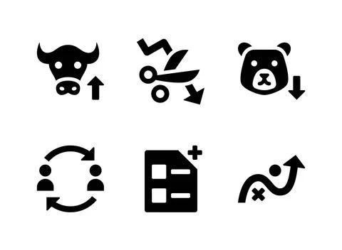 Simple Set of Trading Related Vector Solid Icons Stock Illustration