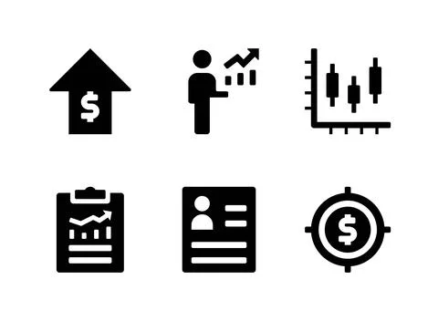 Simple Set of Trading Related Vector Solid Icons Stock Illustration