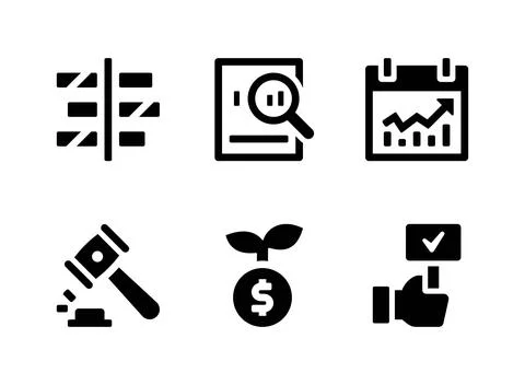 Simple Set of Trading Related Vector Solid Icons Stock Illustration