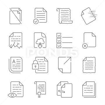 Simple set of vector icons for flow control of documents. Contains ...