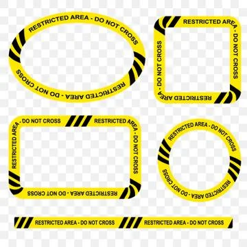 Simple Set Vector Oval, Rectangle, Circle, Square Police Line, Restricted Are Stock Illustration