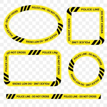 Simple Set Vector Oval, Rectangle, Circle, Square Police Line, Do Not Cross F 스톡 일러스트