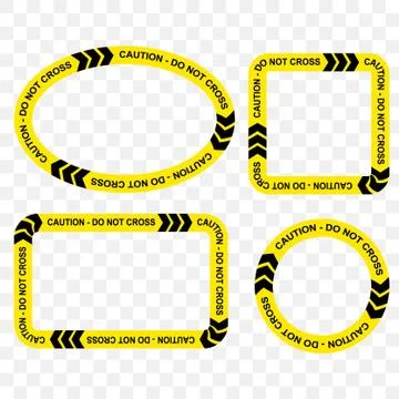 Simple Set Vector Oval, Rectangle, Circle, Square Police Line, caution, Do No Illustrazione stock