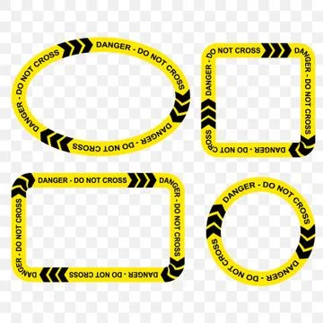 Simple Set Vector Oval, Rectangle, Circle, Square Police Line, Danger, Do Not 스톡 일러스트