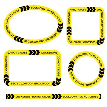 Simple Set Vector Oval, Rectangle, Circle, Square Police Line, lockdown, Do N Stock Illustration