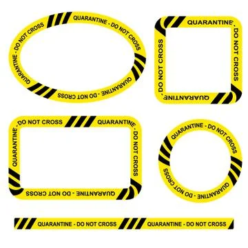 Simple Set Vector Oval, Rectangle, Circle, Square Police Line, Quarantine, Do Illustrazione stock