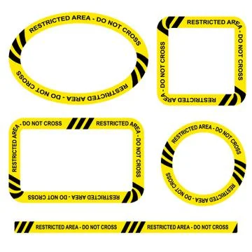 Simple Set Vector Oval, Rectangle, Circle, Square Police Line, Restricted Are 스톡 일러스트