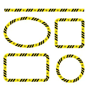 Simple Set Vector Oval, Rectangle, Circle, Square Police Line, Frame for Your Stock Illustration