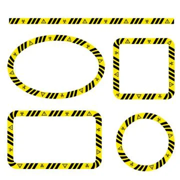 Simple Set Vector Oval, Rectangle, Circle, Square Police Line, Frame for Your Stock Illustration