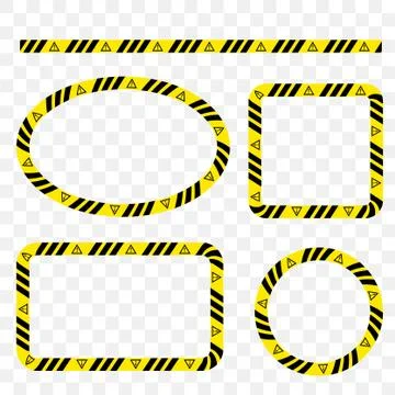 Simple Set Vector Oval, Rectangle, Circle, Square Police Line, Frame for Your Stock-Illustration